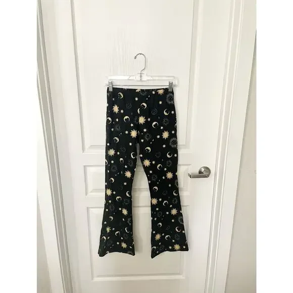 Motel Jeevan Flare Pants Trouser Golden Celestial Size Medium New - Picture 3 of 7